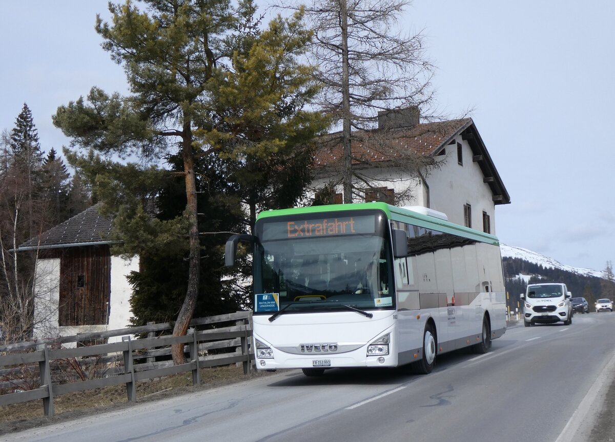 (272'407) - Rapold, Rheinau - Nr. 993/FR 153'993 - Iveco (ex PostBus/A) am 22. Februar 2025 in Lantsch/Lenz, Biathlon-WM