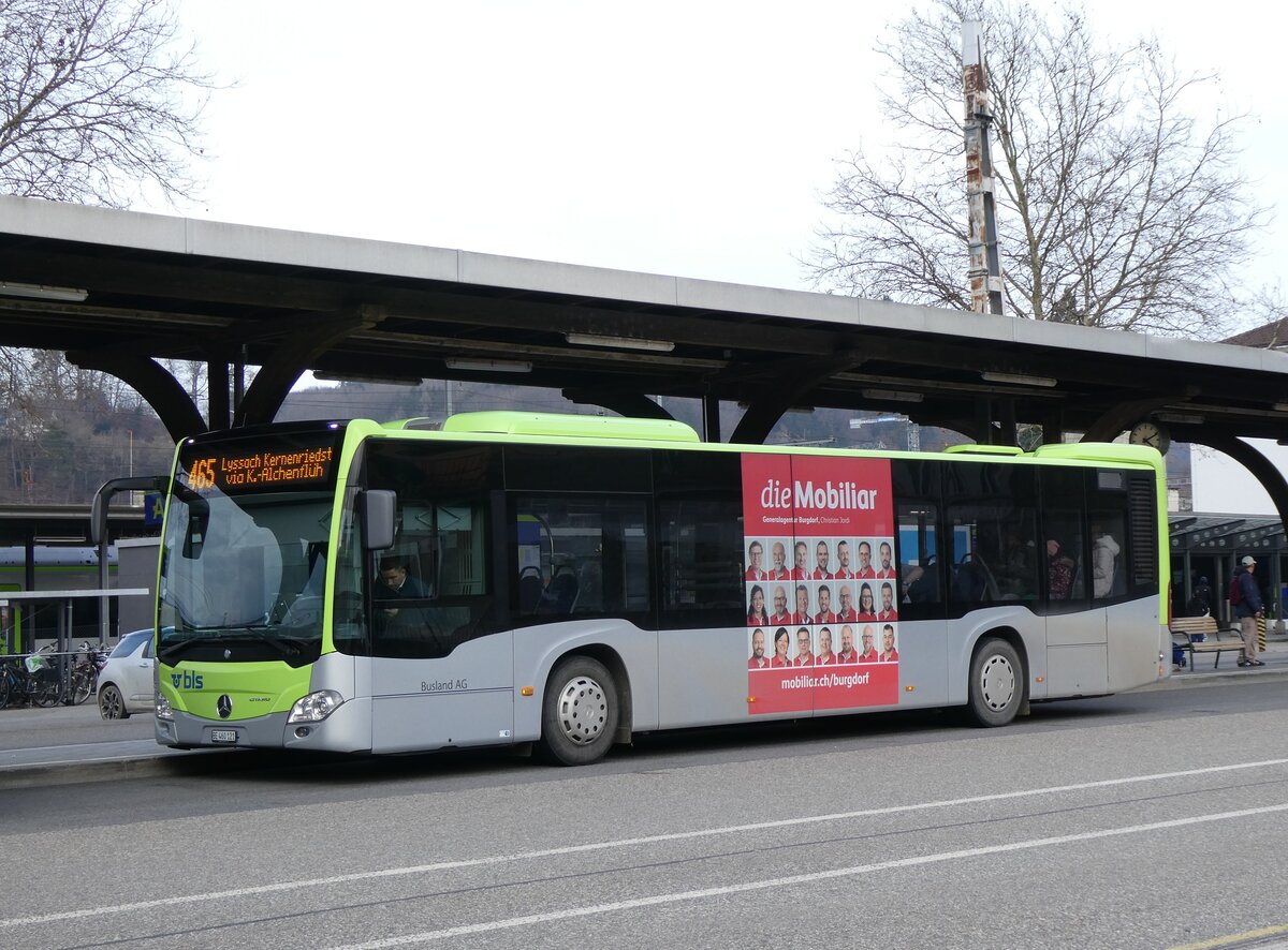 (272'439) - Busland, Burgdorf - Nr. 121/BE 460'121 - Mercedes am 22. Februar 2025 beim Bahnhof Burgdorf