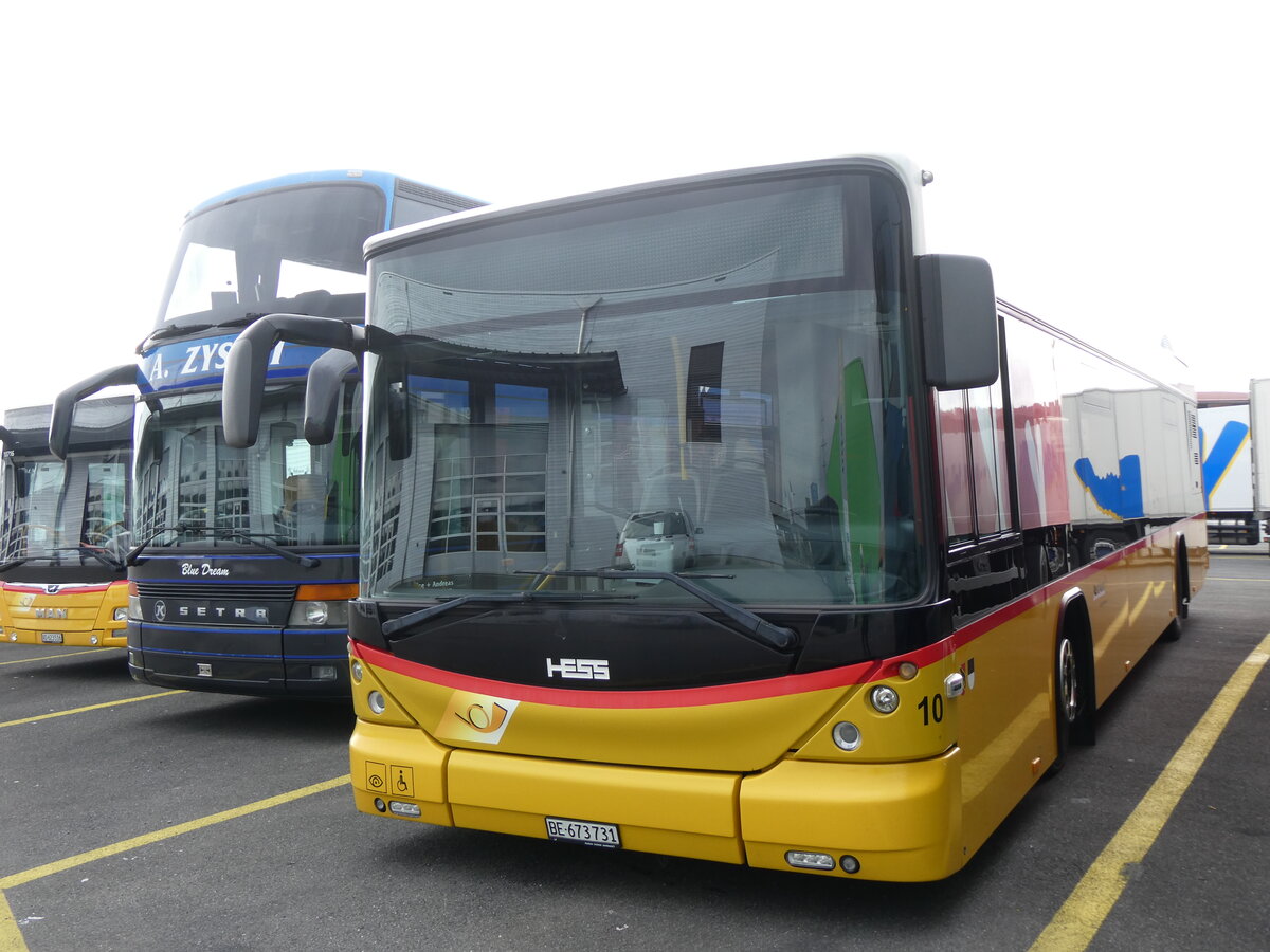 (272'543) - PostAuto Bern - Nr. 10/BE 673'731/PID 5500 - Hess (ex Klopfstein, Laupen Nr. 10) am 1. Mrz 2025 in Kerzers, Interbus