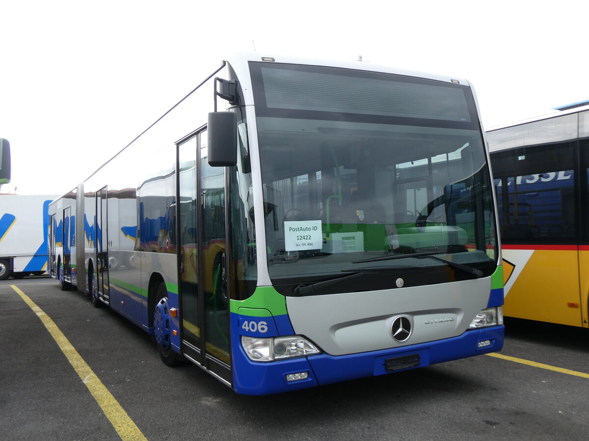 (272'547) - PostAuto - PID 12'422 - Mercedes (ex TPL Lugano Nr. 406) am 1. Mrz 2025 in Kerzers, Interbus