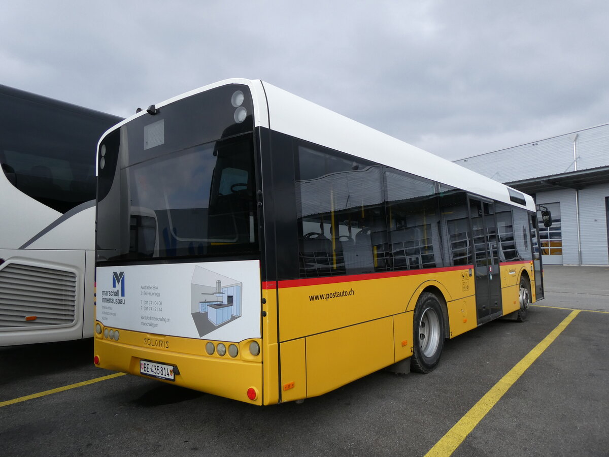 (272'553) - PostAuto Bern - Nr. 7/BE 435'814/PID 5576 - Solaris (ex Lengacher, Wichtrach Nr. 4) am 1. Mrz 2025 in Kerzers, Interbus