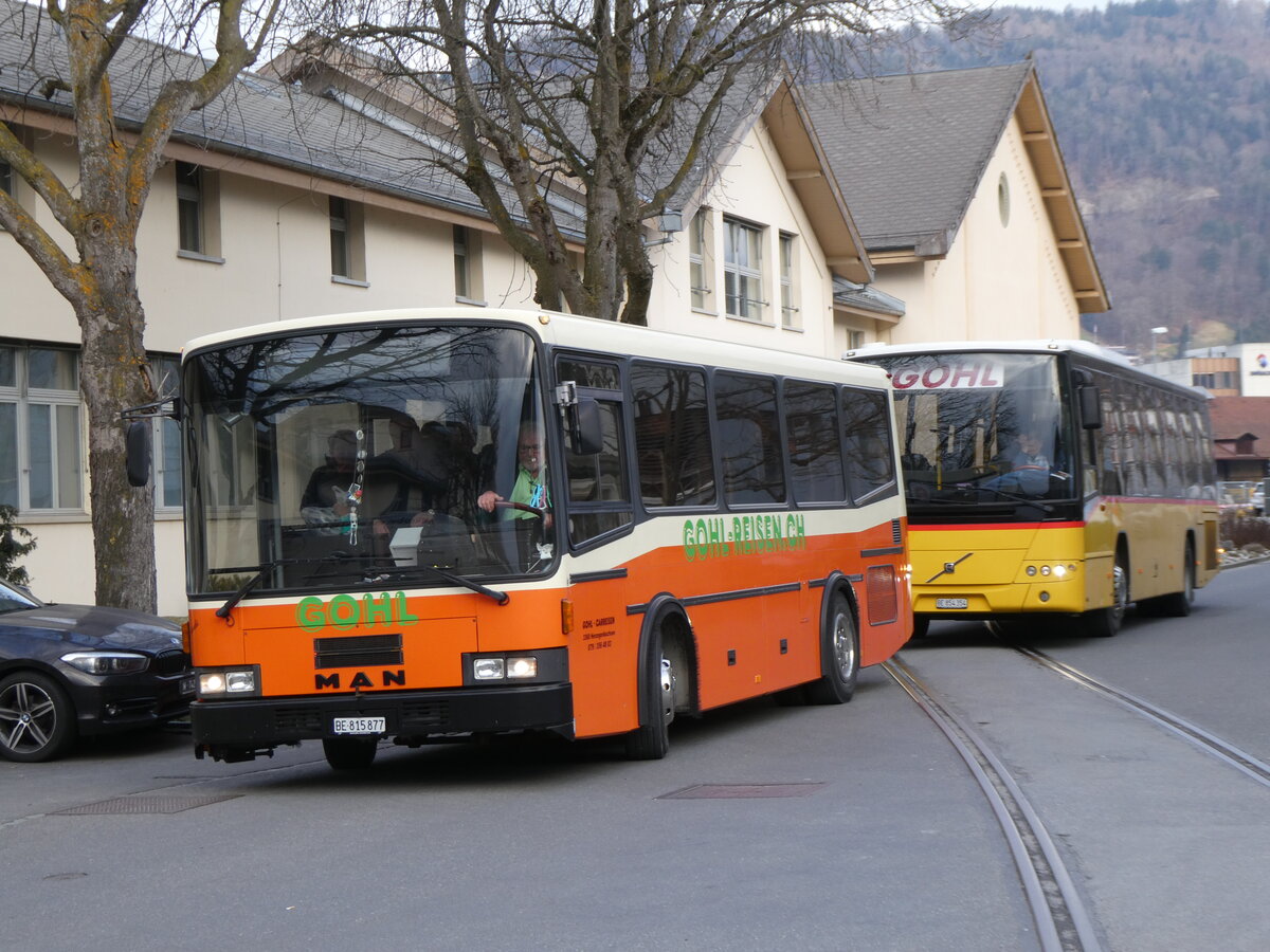 (272'568) - Gohl, Herzogenbuchsee - BE 815'877 - MAN/Lauber (ex AMSA Chiasso Nr. 19; ex Tresch, Amsteg PID 2290) am 1. Mrz 2025 in Thun, Expo