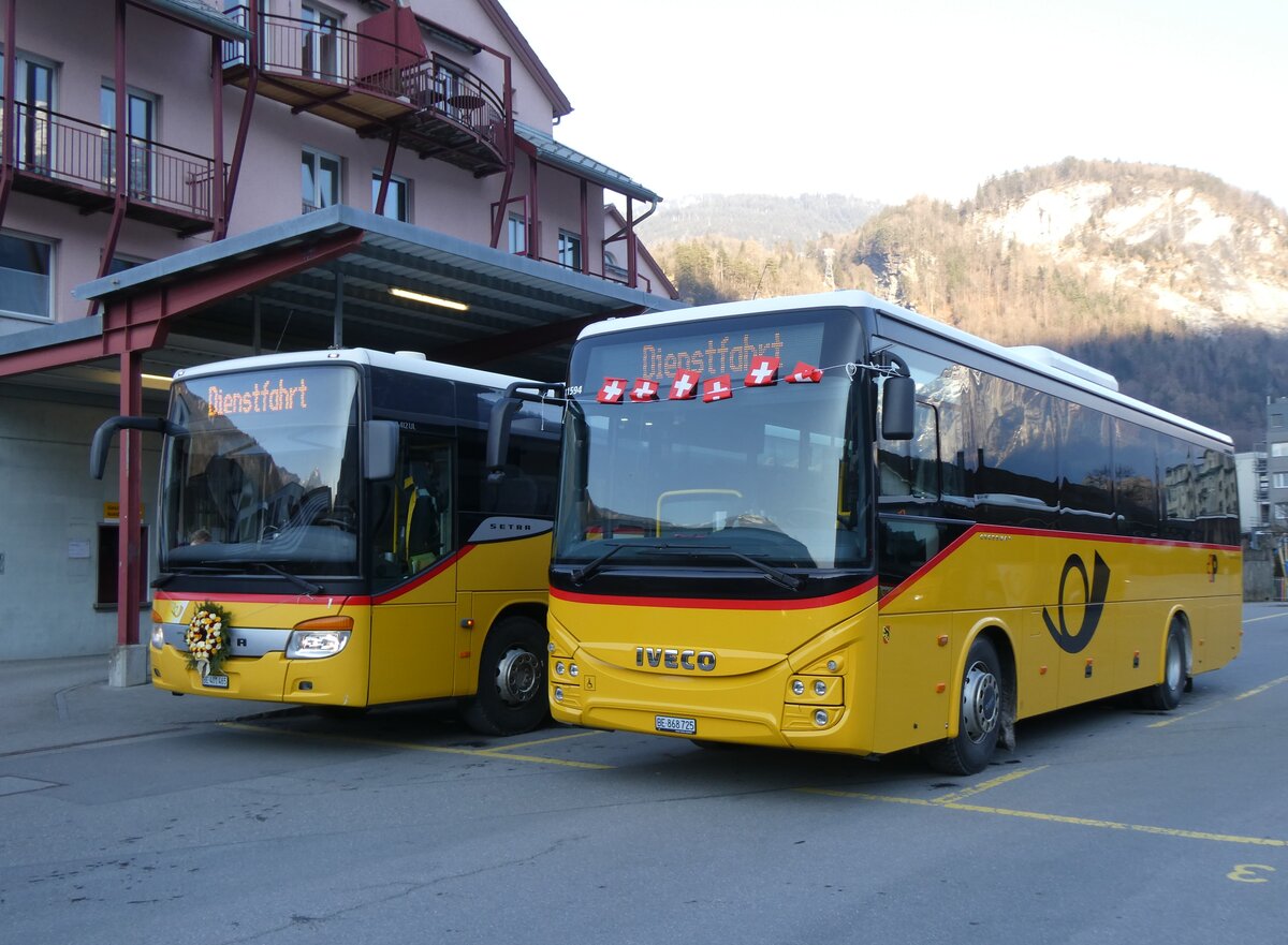 (272'607) - Flck, Brienz - Nr. 25/BE 868'725/PID 11'594 - Iveco am 2. Mrz 2025 in Meiringen, Postautostation