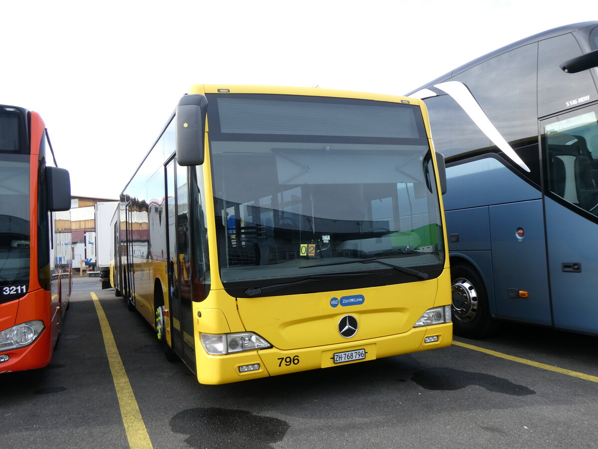 (272'709) - VBZ Zrich - Nr. 796/ZH 768'796 - Mercedes (ex AAGL Liestal Nr. 93) am 9. Mrz 2025 in Kerzers, Interbus