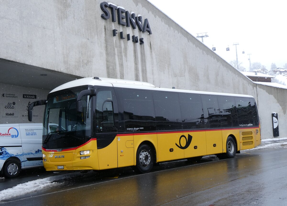 (272'894) - PostAuto Graubnden - GR 173'204/PID 10'506 - MAN am 14. Mrz 2025 in Flims, Bergbahnen