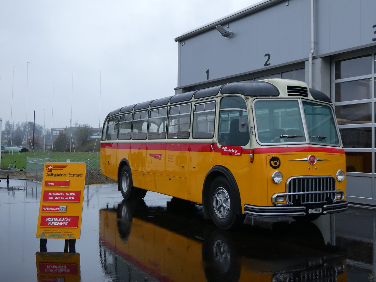 (273'315) - Stutz, Jonen - AG 6963 - FBW/R&J (ex Tanner&Lambach, Reigoldswil Nr. 2; ex Hunziker, Rschlikon; ex P 24'059; ex P 21'559) am 29. Mrz 2025 in Affoltern, Garage