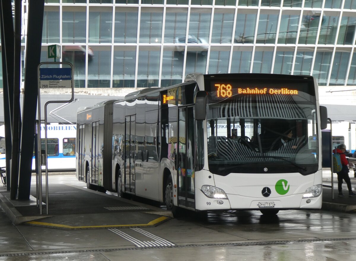 (273'426) - Welti-Furrer, Bassersdorf - Nr. 99/ZH 677'871 - Mercedes (ex Nr. 71) am 29. Mrz 2025 in Zrich-Flughafen