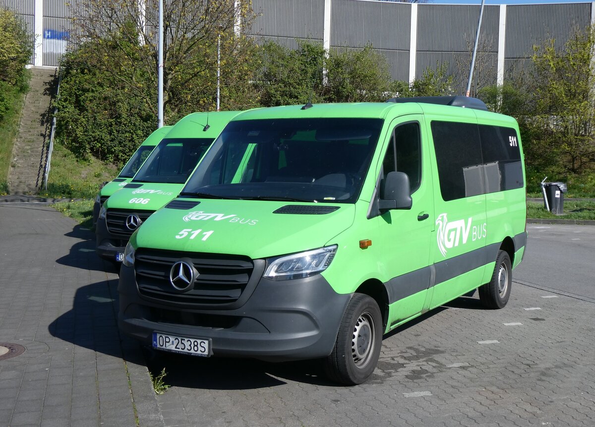 (273'543) - Aus Polen: GTV Bus, Ozimek - Nr. 511/OP 2538S - Mercedes am 3. April 2025 in Bottrop, Raststtte