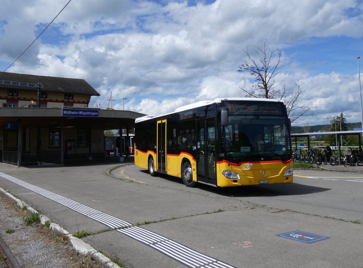 (274'125) - PostAuto Ostschweiz - TG 158'040/PID 11'234 - Mercedes am 22. April 2025 beim Bahnhof Mllheim-Wigoltingen