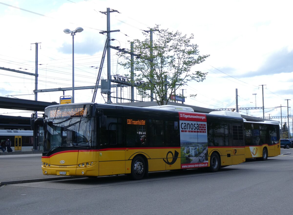 (274'132) - PostAuto Ostschweiz - TG 158'061/PID 10'076 - Solaris am 22. April 2025 beim Bahnhof Weinfelden