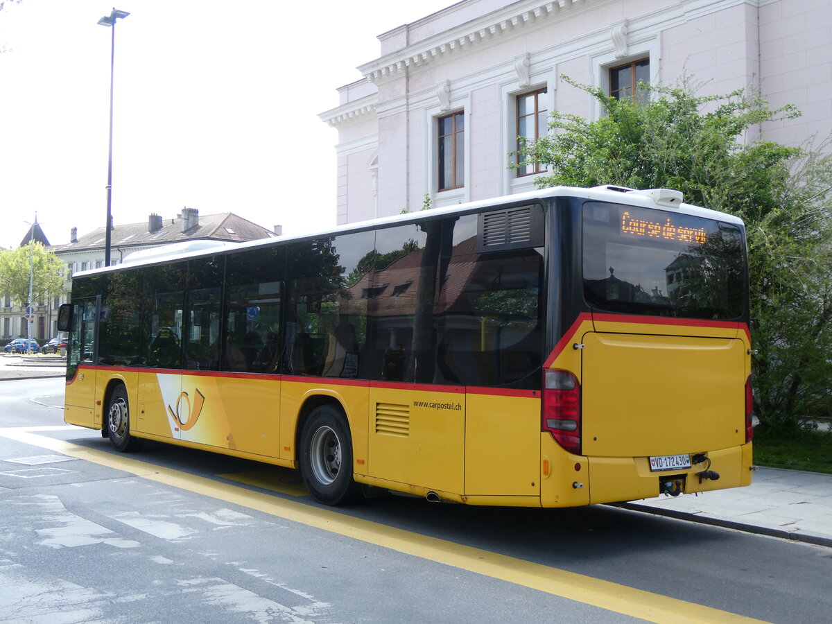 (274'215) - CarPostal Ouest - VD 172'430/PID 5282 - Setra (ex JU 59'239; ex Nr. 23) am 26. April 2025 beim Bahnhof Yverdon
