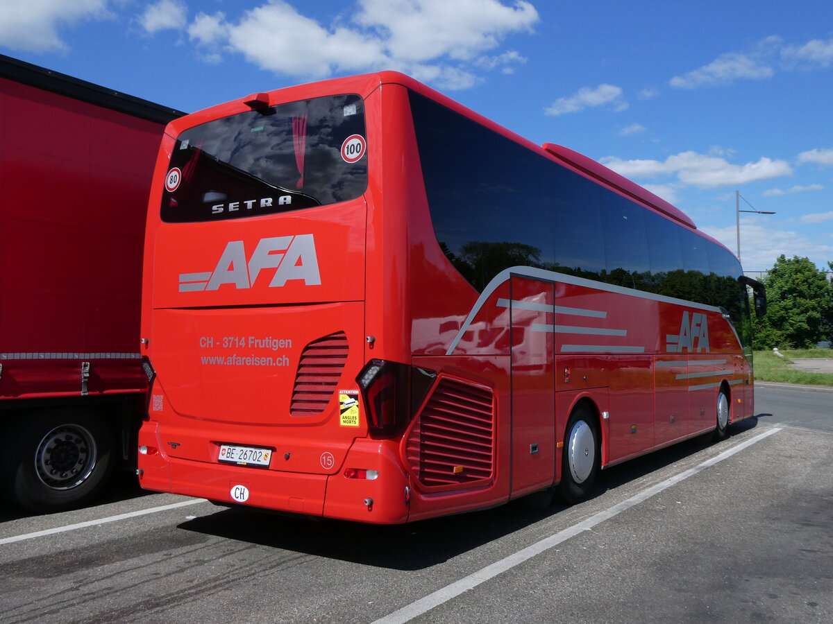 (274'829) - Aus der Schweiz: AFA Adelboden - Nr. 15/BE 26'702 - Setra am 6. Mai 2025 in Forst, Rasthof Bruchsal Ost