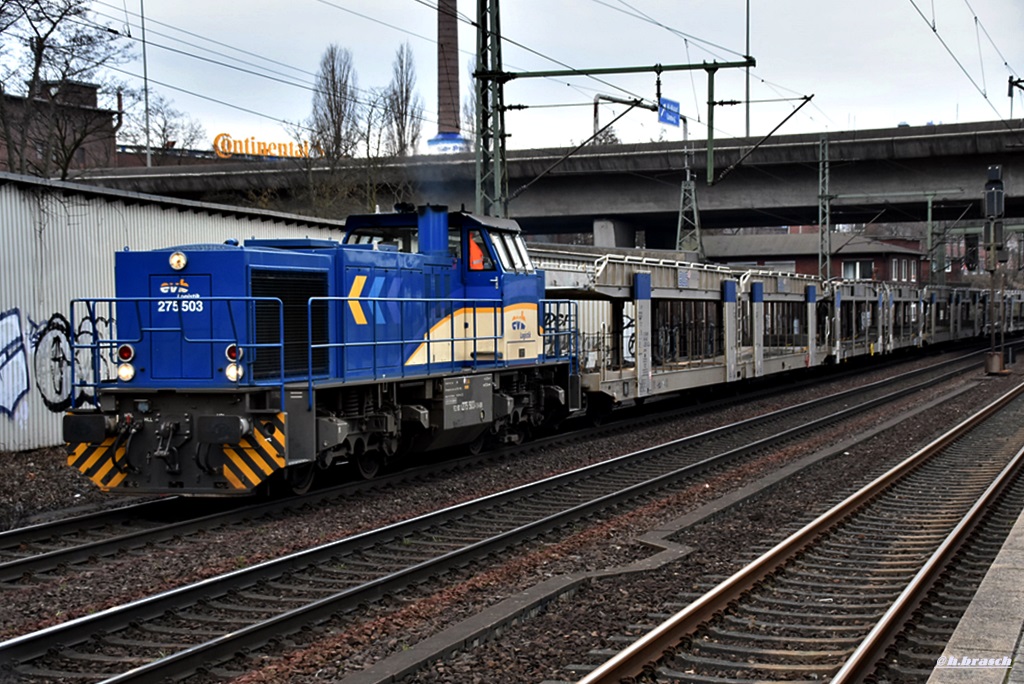 275 503 zog einen leeren autozug durch hh-harburg,03.03.17