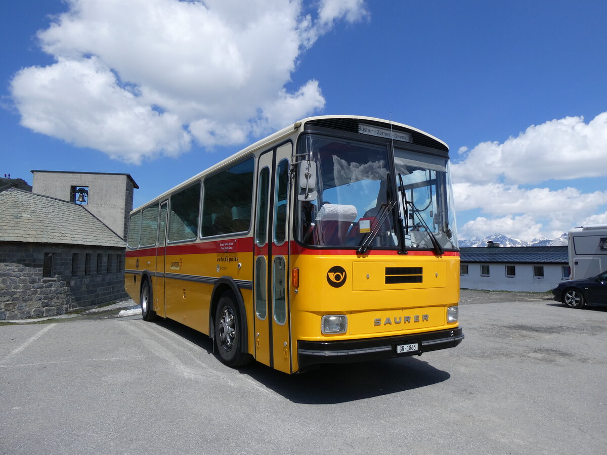 (277'050) - Aus der Schweiz: Gaudenz, Andeer - GR 1866 - Saurer/R&J (ex Mark, Andeer PID 2824; ex PostAuto Graubnden; ex P 24'350) am 19. Juni 2025 auf dem Stilfserjoch