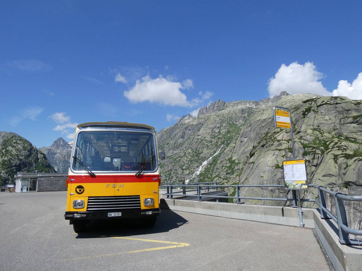 (277'413) - Lambach, Gommiswald - NW 24'301 - FBW/Eggli (ex Tanner+Lambach, Reigoldswil; ex Lambach, Rieden; ex Meier, Grt; ex AVG Grindelwald Nr. 13; ex P 24'182) am 1. Juli 2025 in Grimsel, Hospiz
