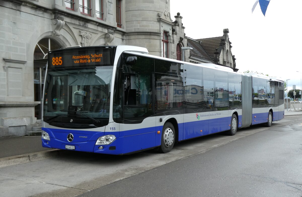 (277'995) - VZO Grningen - Nr. 155/ZH 348'155 - Mercedes am 25. September 2025 beim Bahnhof Rapperswil