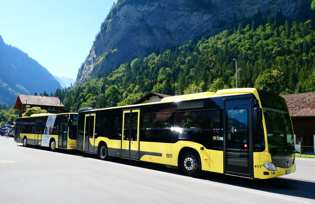 (279'343) - STI Thun - Nr. 417/BE 102'417 - Mercedes am 25. August 2025 beim Bahnhof Zweiltschinen