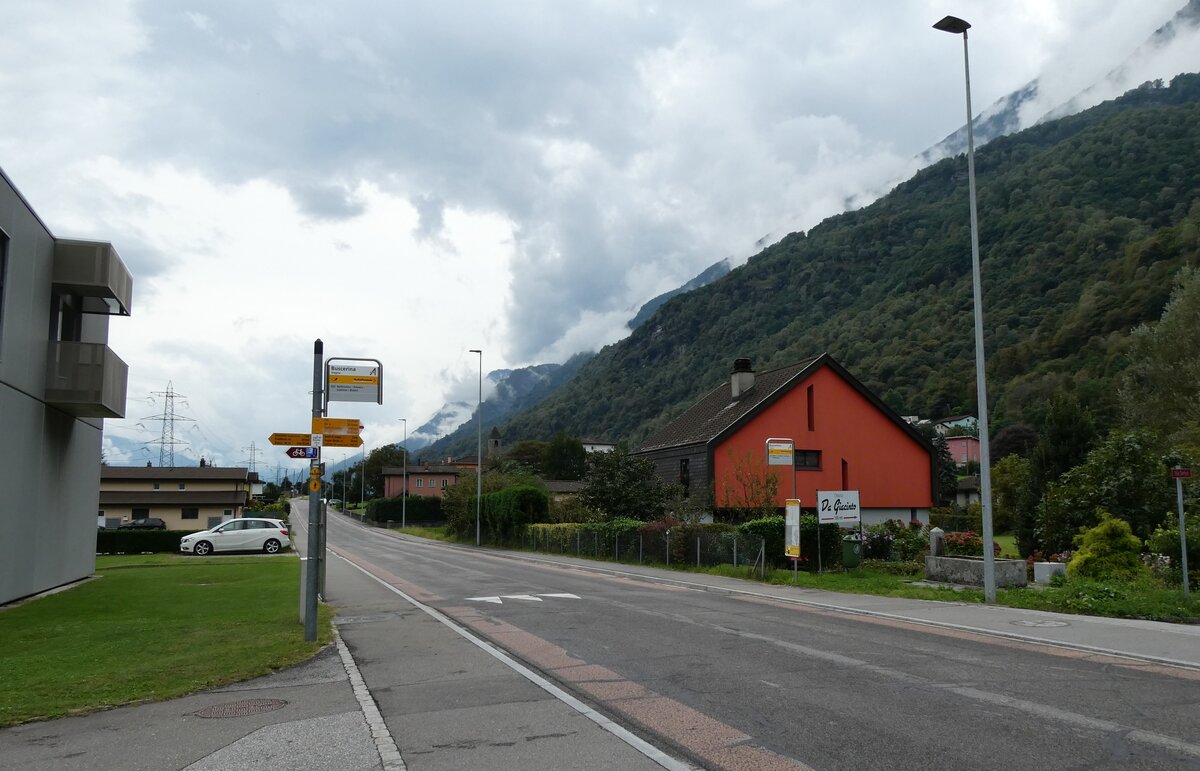 (280'401) - PostAuto/ABl- Haltestellen am 13. September 2025 in Iragna, Busceria