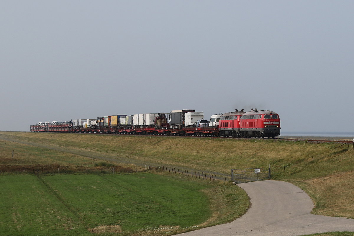 281 832 und 218 466 von Sylt kommend am 28. August 2019 bei Klanxbll.