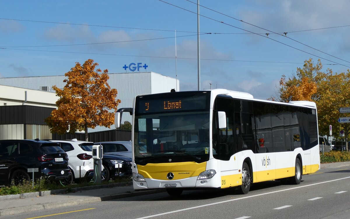 (281'124) - VBSH Schaffhausen - Nr. 215/SH 54'315 - Mercedes (ex Nr. 24) am 10. Oktober 2025 in Schaffhausen, Ebnat