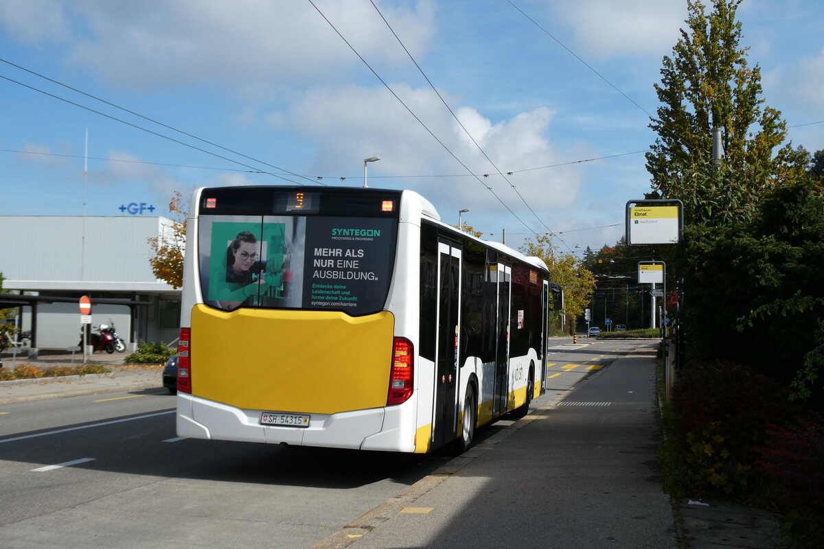 (281'125) - VBSH Schaffhausen - Nr. 215/SH 54'315 - Mercedes (ex Nr. 24) am 10. Oktober 2025 in Schaffhausen, Ebnat