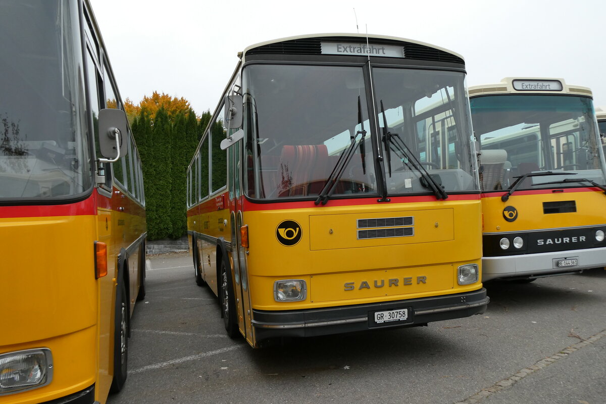 (281'356) - Ltscher, Haldenstein - GR 30'758 - Saurer/R&J (ex Dornbierer, Thal; ex FRAM Drachten/NL Nr. 24; ex PostAuto Graubnden PID 2870; ex P 24'367) am 12. Oktober 2025 in Schwarzenberg, Rssli