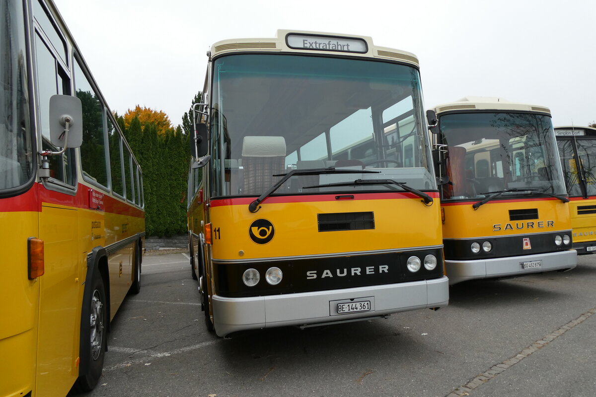 (281'357) - Aebi, Koppigen - Nr. 11/BE 144'361 - Saurer/Lauber (ex Leuenberger, Kirchberg; ex Niederer, Filzbach Nr. 11) am 12. Oktober 2025 in Schwarzenberg, Rssli
