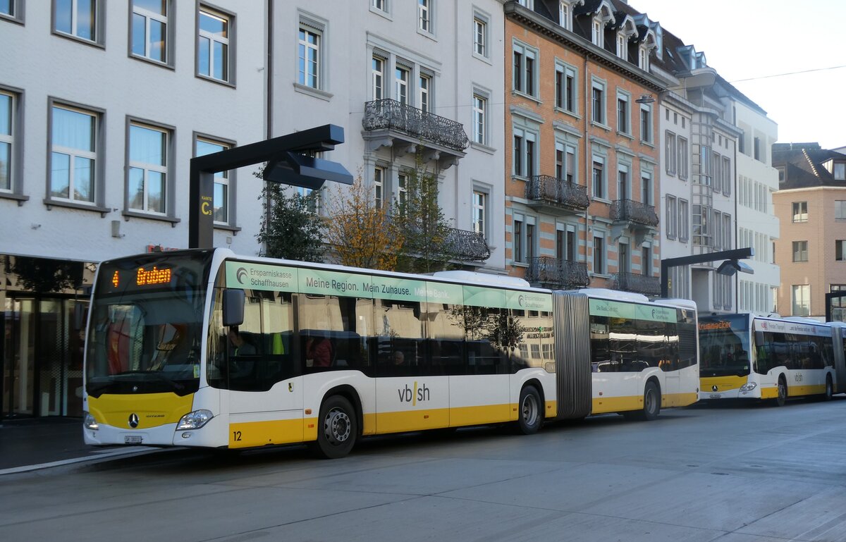 (281'890) - VBSH Schaffhausen - Nr. 12/SH 38'012 - Mercedes am 30. Oktober 2025 beim Bahnhof Schaffhausen
