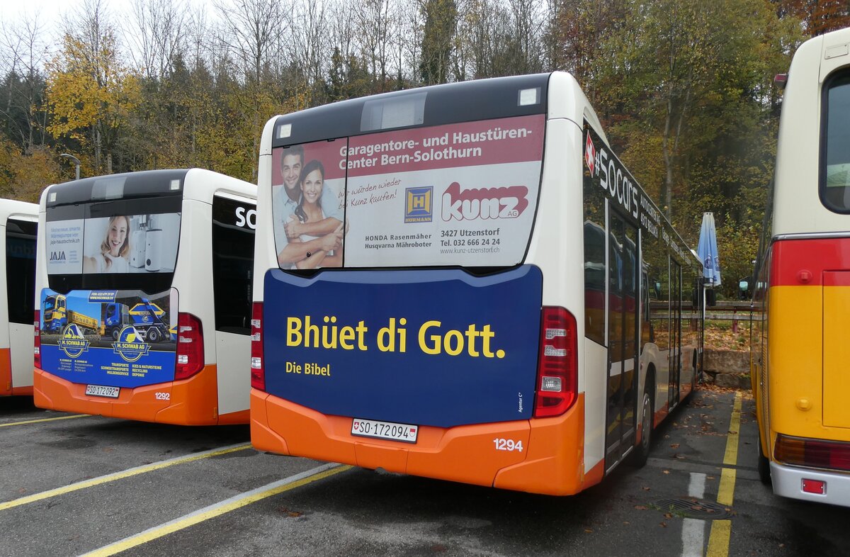 (282'210) - BSU Solothurn - Nr. 1294/SO 172'094 - Mercedes (ex Nr. 94) am 8. November 2025 in Zuchwil, Garage
