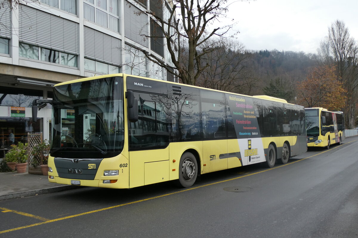 (282'670) - STI Thun - Nr. 602/BE 865'602 - MAN am 30. November 2025 bei der Schiffl�ndte Thun