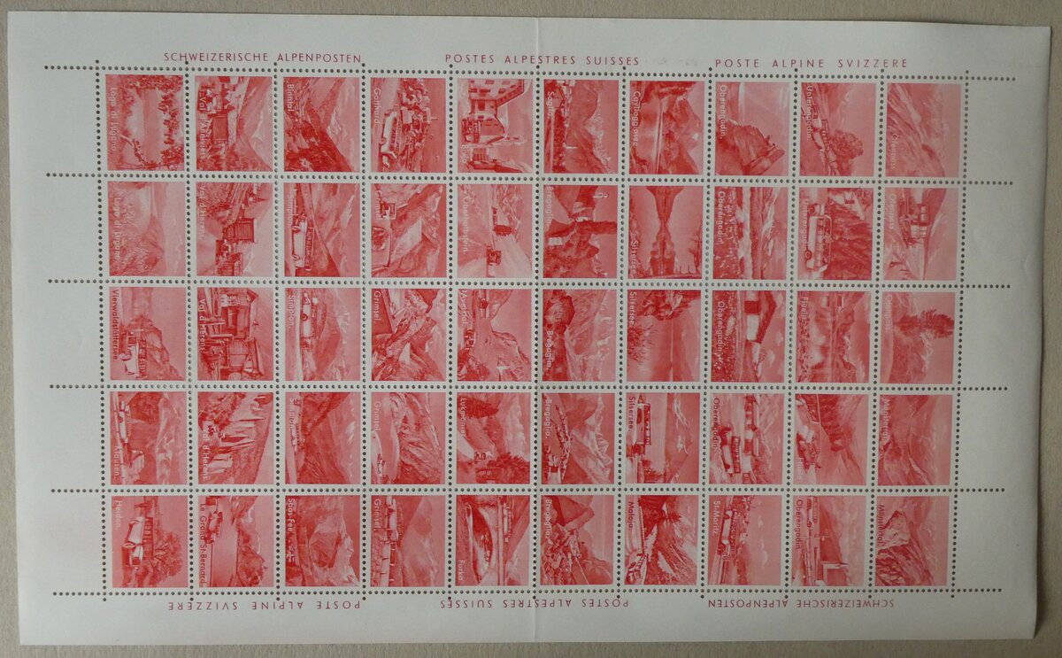 (282'690) - Bogen mit Werbemarken f�r die Schweizerischen Alpenposten am 2. Dezember 2025 in Thun