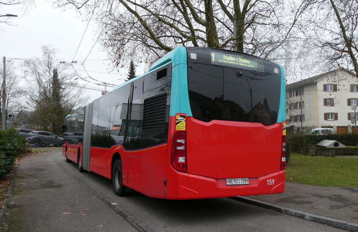 (282'713) - VB Biel - Nr. 159/BE 921'159 - Mercedes (ex STI Thun Nr. 166) am 4. Dezember 2025 in Biel, L�hre