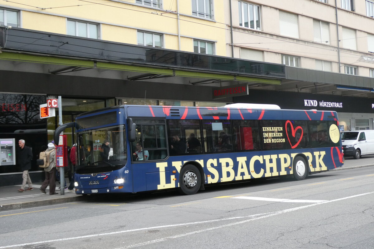 (282'725) - ASm Langenthal - Nr. 60/BE 572'060 - MAN am 4. Dezember 2025 beim Bahnhof Biel