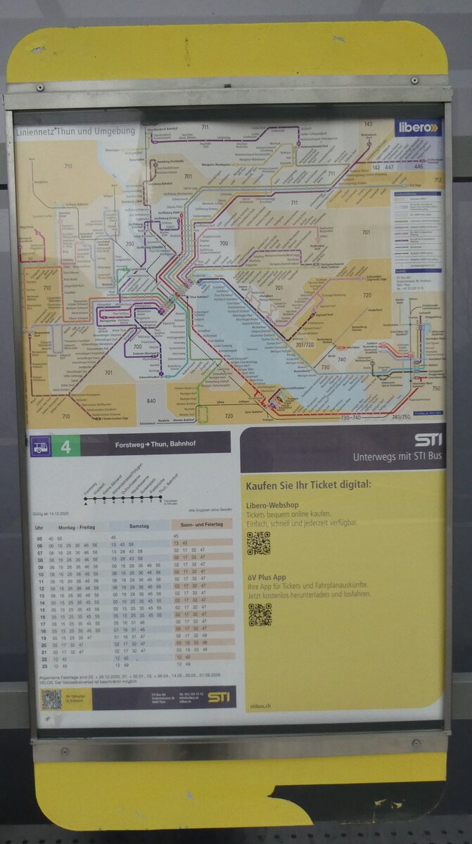 (283'138) - STI-Fahrplan 2025 bis 2026 am 14. Dezember 2025 in Thun-Lerchenfeld, Forstweg