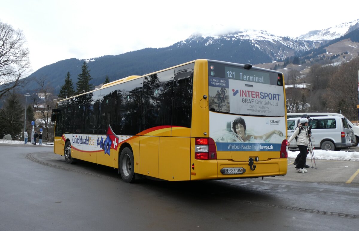 (283'660) - GrindelwaldBus, Grindelwald - Nr. 12/BE 356'085 - MAN am 2. Januar 2026 in Grindelwald, Oberer Gletscher