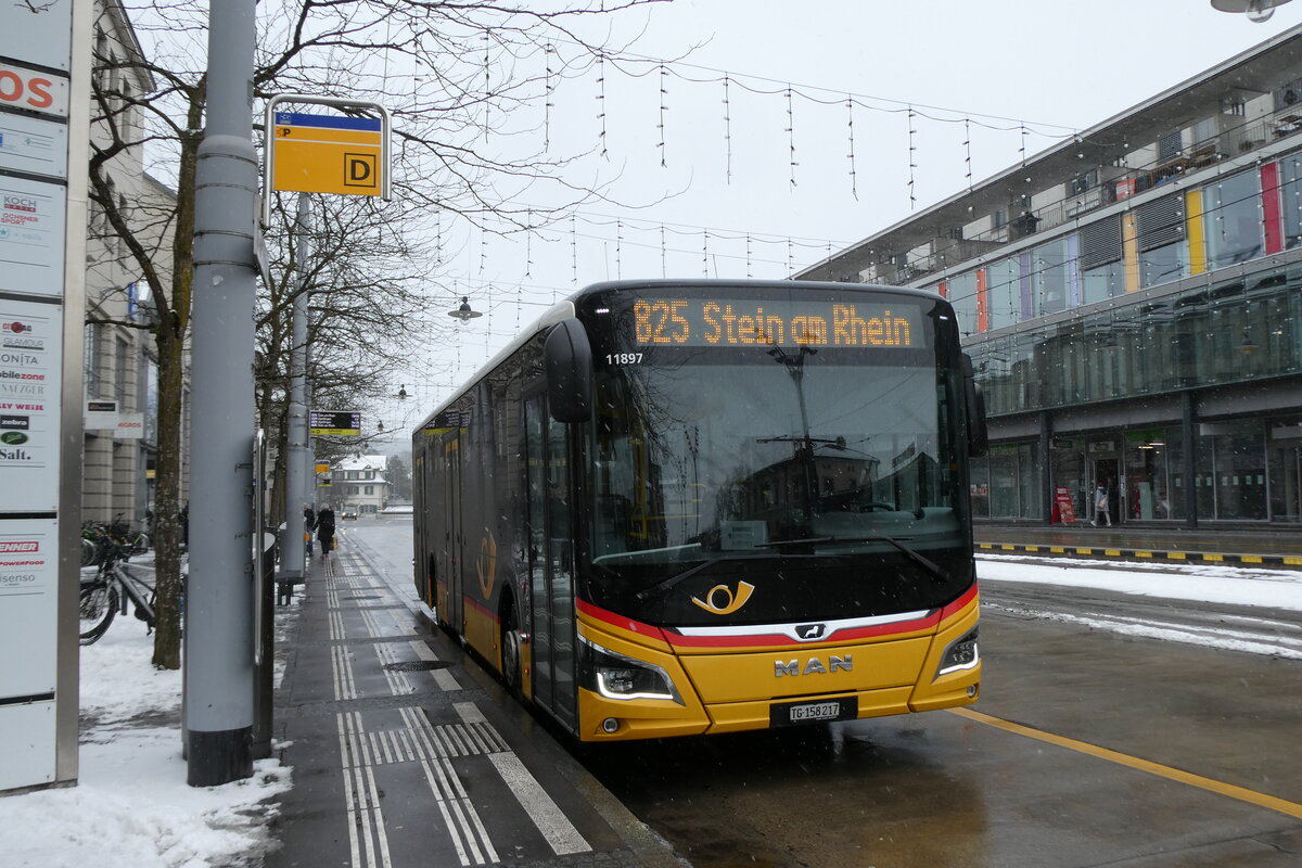 (283'752) - PostAuto Ostschweiz - TG 158'217/PID 11'897 - MAN am 8. Januar 2026 beim Bahnhof Frauenfeld