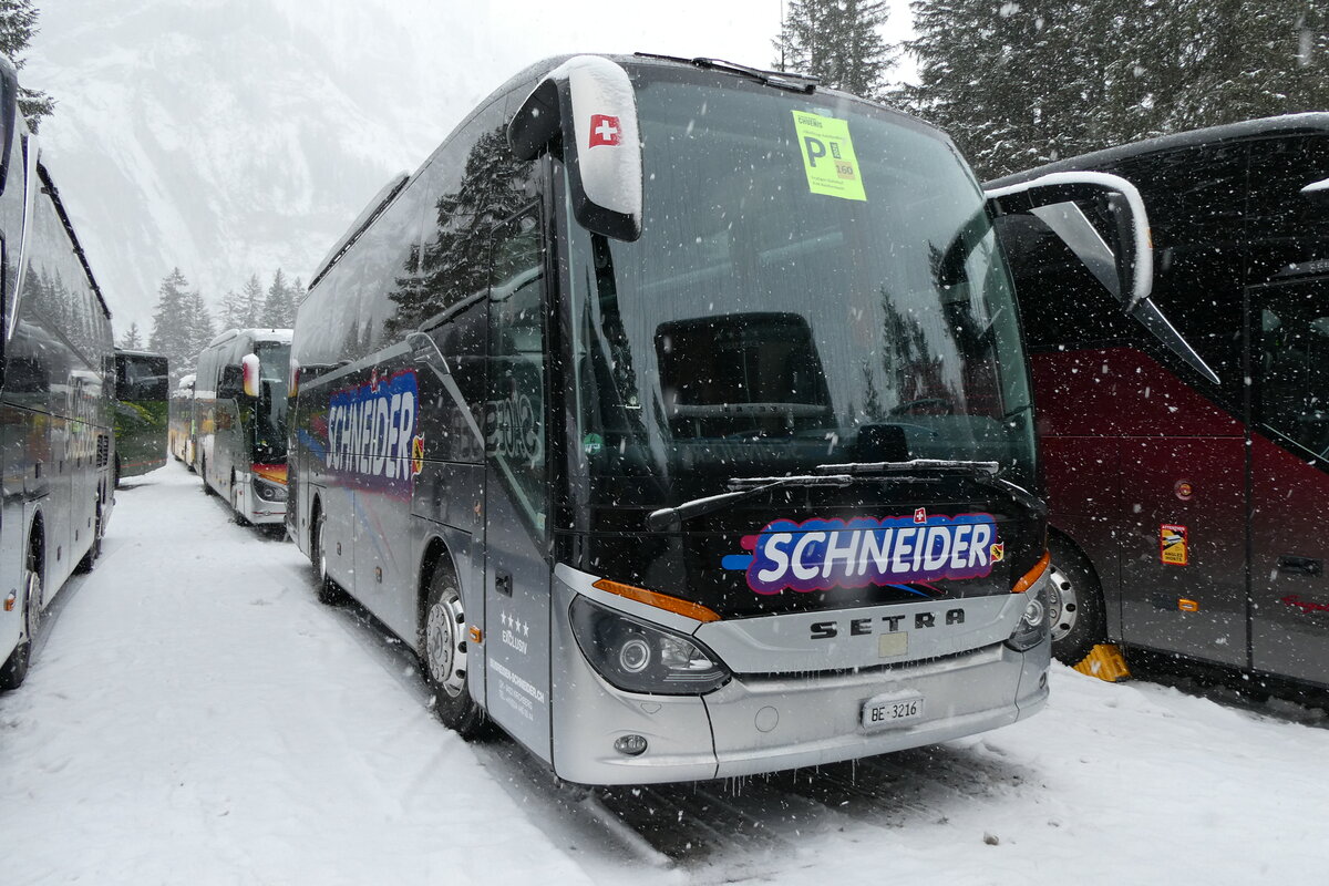 (283'913) - Schneider, Kirchberg - BE 3216 - Setra am 10. Januar 2026 in Adelboden, Unter dem Birg