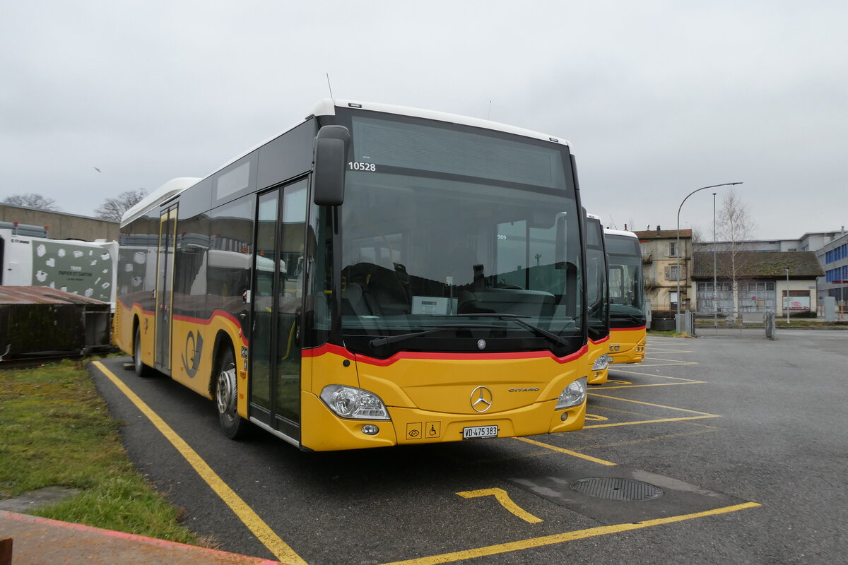 (284'505)  CarPostal Ouest - VD 475'383/PID 10'528 - Mercedes (ex TPB, S�deilles) am 31. Januar 2026 in Yverdon, Garage