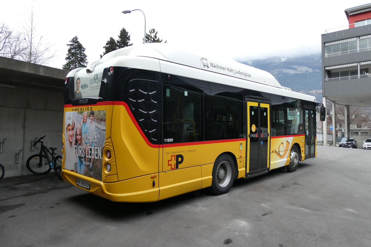 (284'901) - PostAuto Graub�nden - GR 190'013/PID 11'899 - eHeuliez-Iveco (ex Gessinger, Bad Ragaz) am 14. Februar 2026 in Chur, Garage