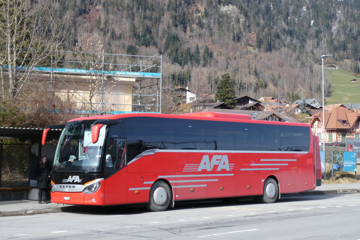 (285'024) - AFA Adelboden - Nr. 26/BE 26'708 - Setra am 22. Februar 2026 beim Bahnhof Frutigen