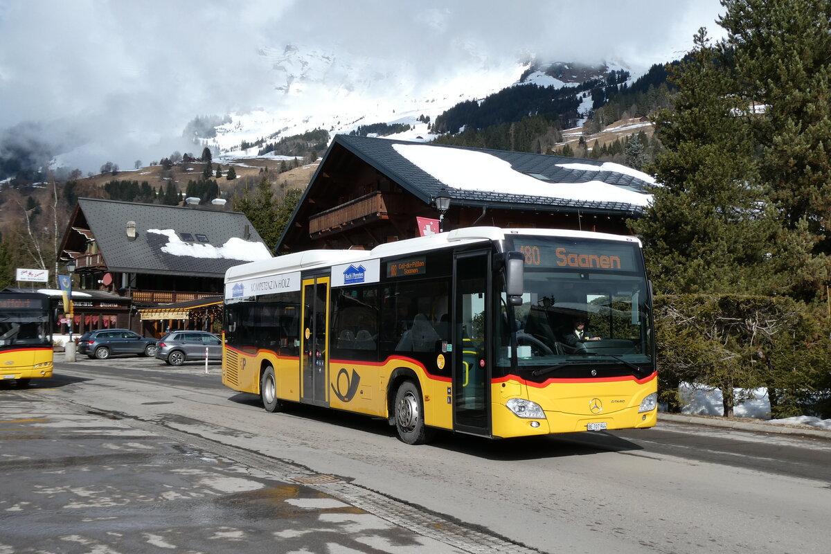 (285'159) - PostAuto Bern - BE 707'944/PID 12'071 - Mercedes (ex K�bli, Gstaad) am 1. M�rz 2026 beim Bahnhof Les Diablerets