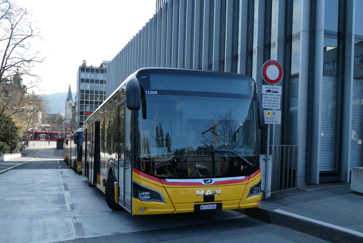 (285'660) - PostAuto Bern - BE 578'306/PID 12'204 - MAN am 21. M�rz 2026 in Bern, Postautostation