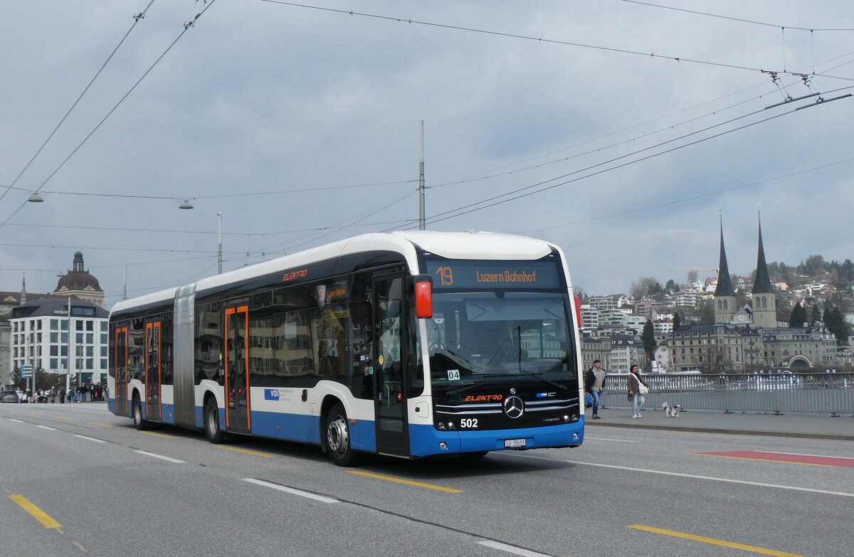 (285'703) - VBL Luzern - Nr. 502/LU 15'019 - eMercedes am 23. M�rz 2026 in Luzern, Bahnhofbr�cke