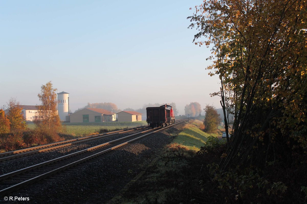 294 598-8 mit einen Rolldach Eas als Übergabe nach Waldershof kurz vorm Ziel. 17.10.17