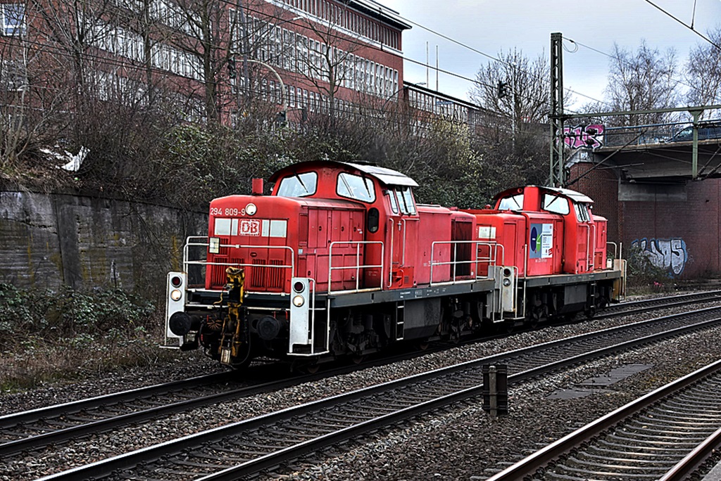 294 809-9 und 295 016-0 fuhren als lokzug durch hh-harburg,29.03.16