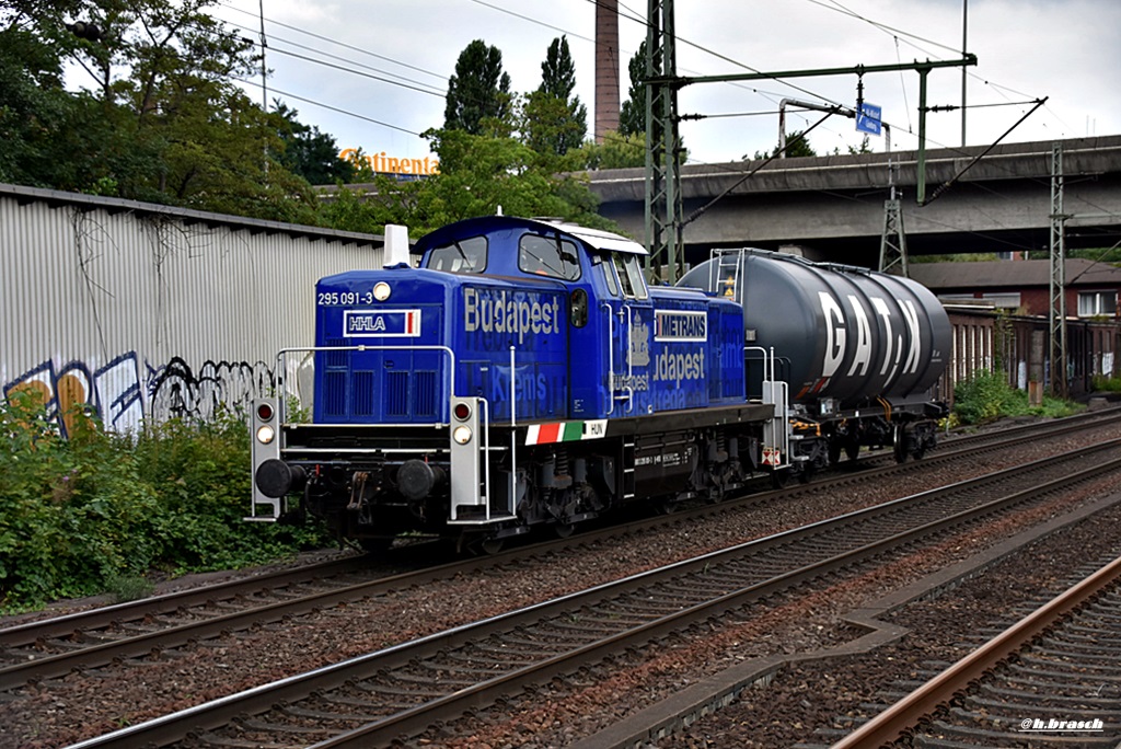 295 091-3 tog einen defekten kesselwagen durch hh-harburg,13.08.16