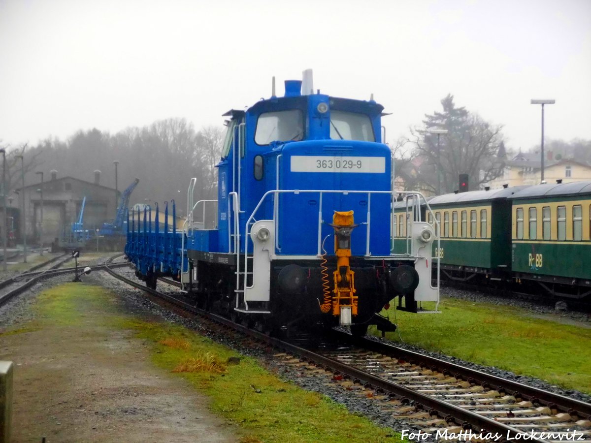 363 029 der PRESS abgestellt im Bahnhof Putbus am 25.12.16