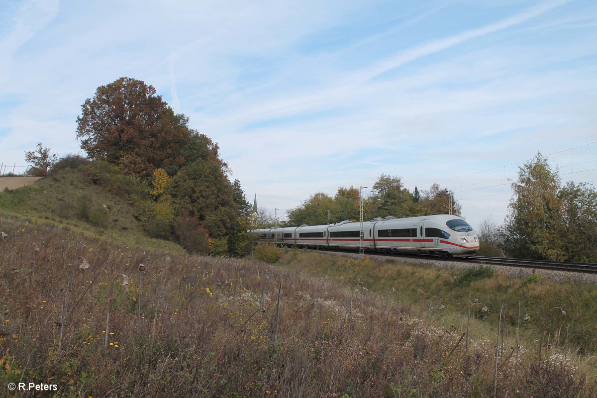 403 als ICE nach München bei Fahlenbach. 21.10.17