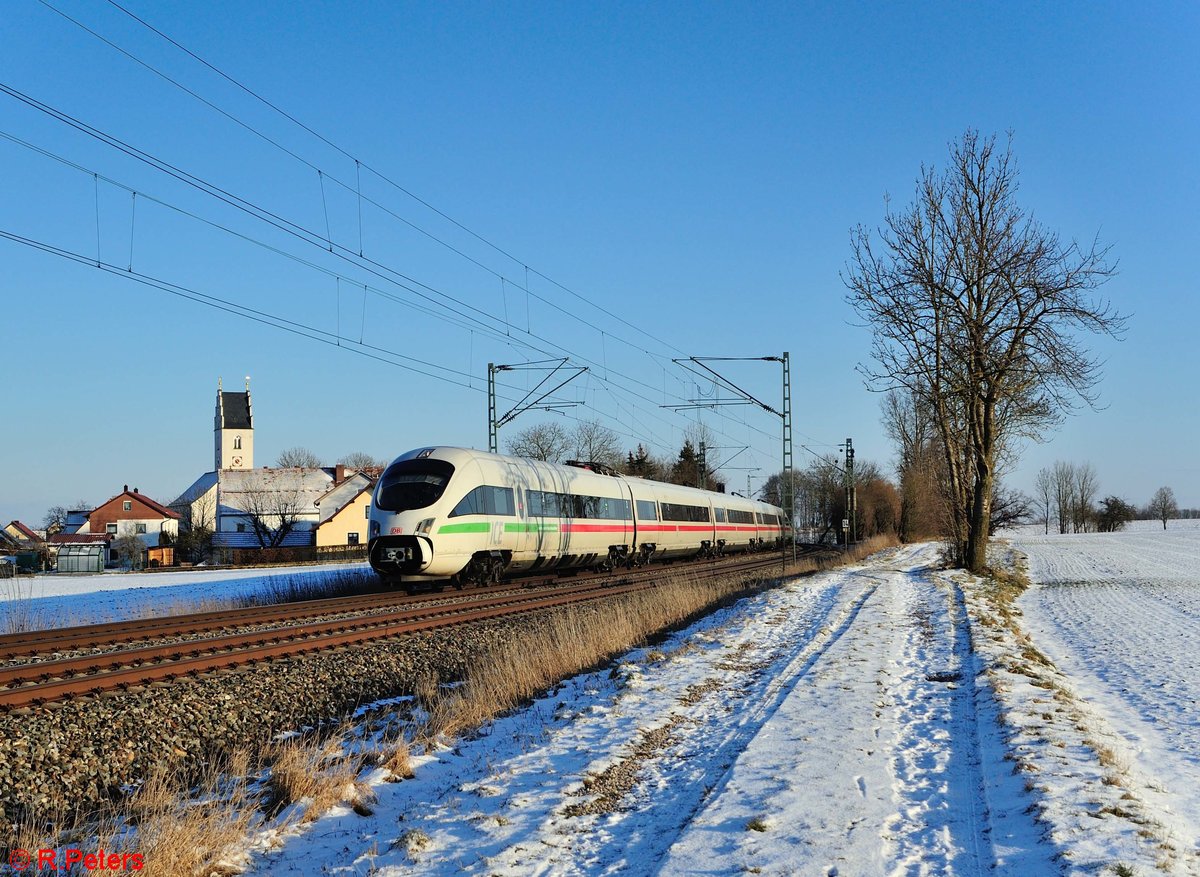 411 004-5  Erfurt  als ICE 90 Wien - Hamburg bei Moosham. 13.02.21