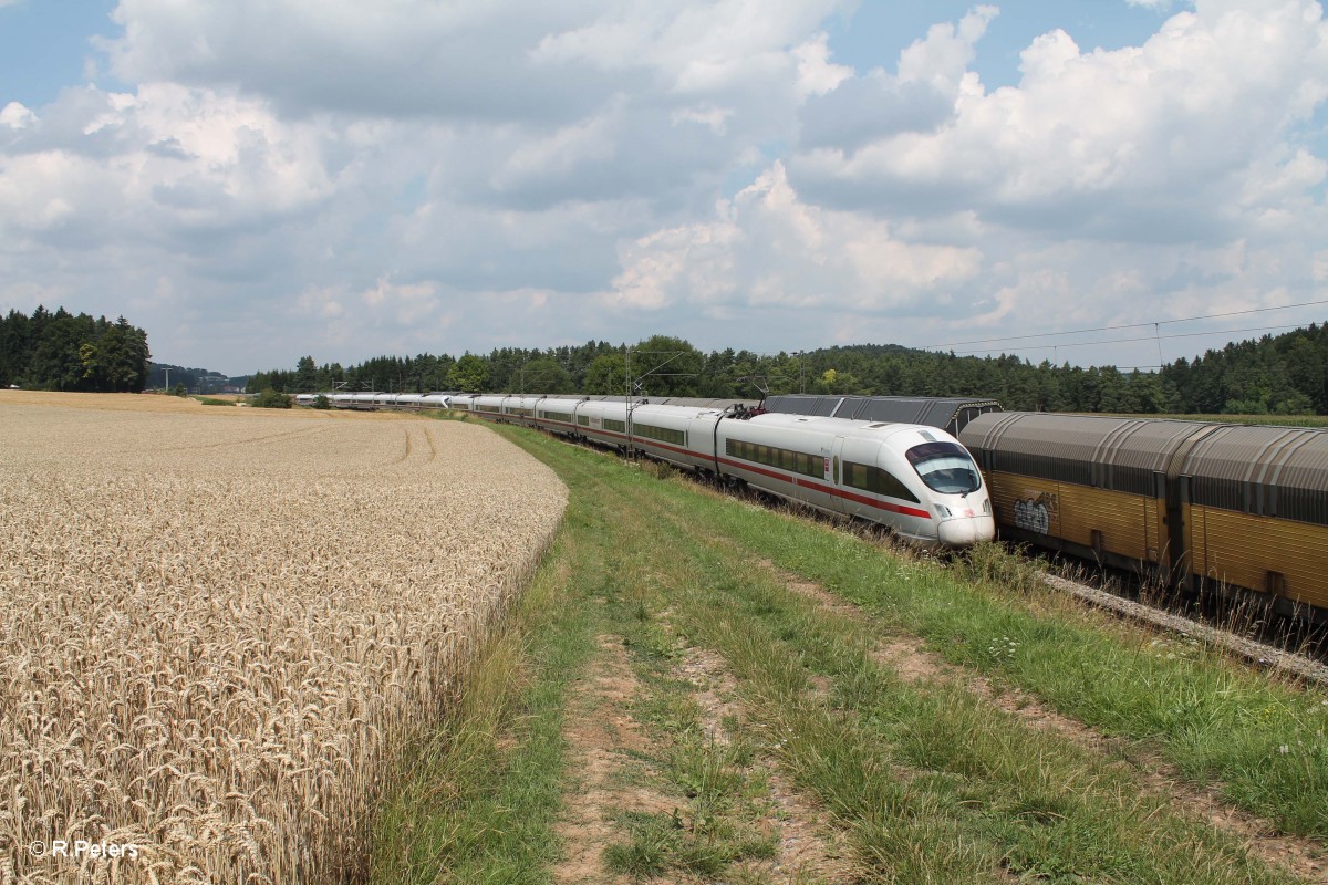 411 069-8  Tutzing  als ICE 91 Hamburg - Wien bei Dettenhofen. 25.07.14